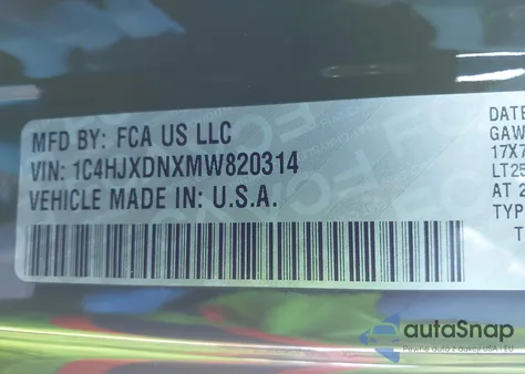 2021 Jeep Wrangler Unlimited Willys 4X4 из США, поврежденный, VIN 1C4HJXDNXMW820314